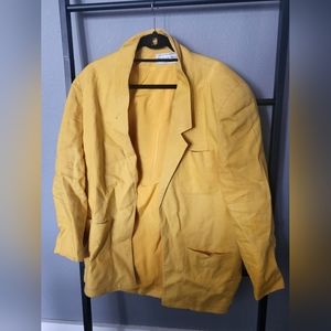 Vintage Evan Picone Blazer (with shoulder pads!), bright yellow, size 10